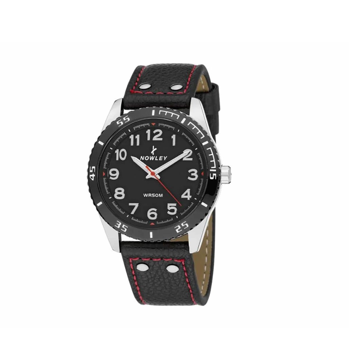Nowley Black Leather Strap Men's Watch - 8-5635-0-1