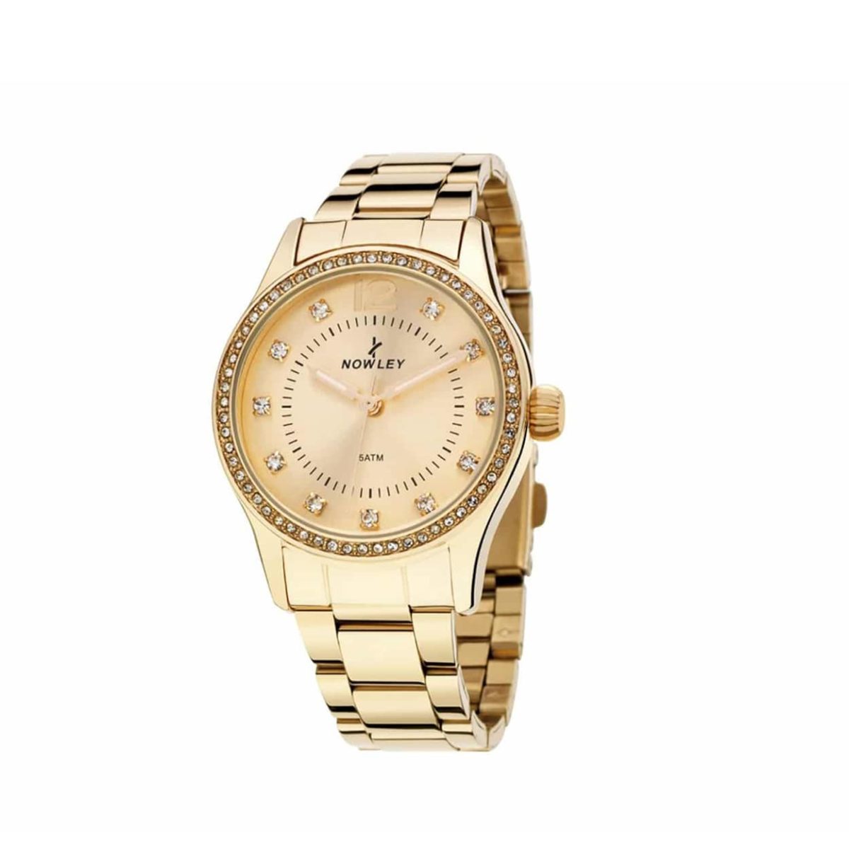 Nowley Crystals Gold Stainless Steel Bracelet Women's Watch - 8-5660-0-0