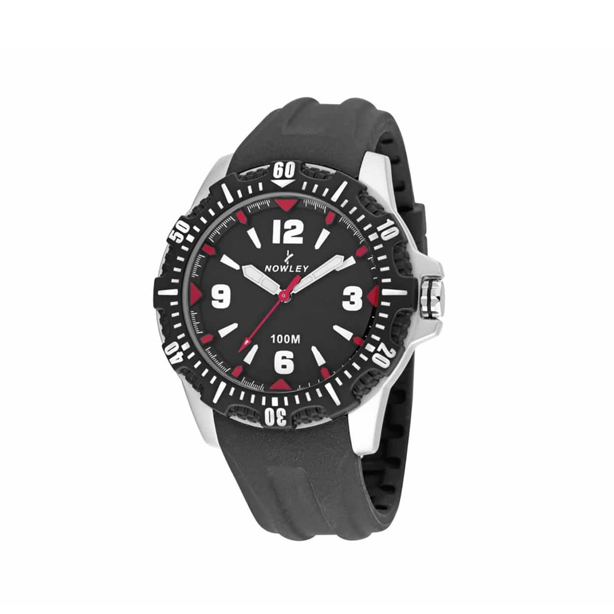 Nowley Black and Red Rubber Strap Men's Watch - 8-6191-0-2