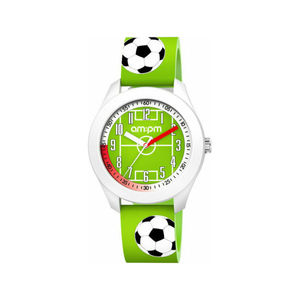 AM:PM Football Green Rubber Strap Kids' Watch PM203-K673