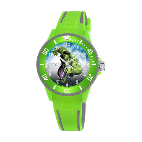 AM:PM Marvel Hulk Green Rubber Strap Kids' Watch MP187-U629