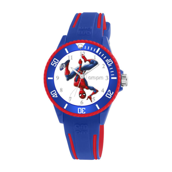 AM:PM Marvel Spiderman Blue Rubber Strap Kids' Watch MP187-U627