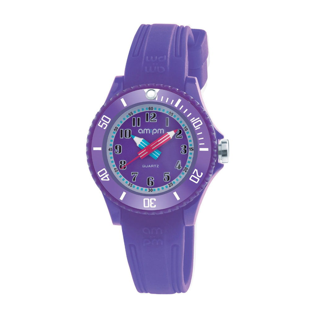 AM:PM Purple Rubber Strap Kids' Watch PM192-K520