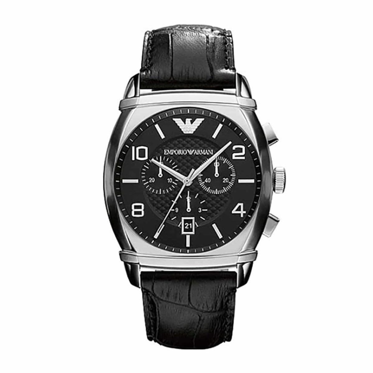 Emporio Armani Classic Black Leather Men's Watch - AR0347 - Image 2