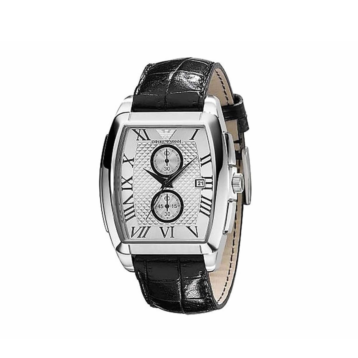 Emporio Armani Classic Chronograph Black Leather Strap Men's Watch - AR0936
