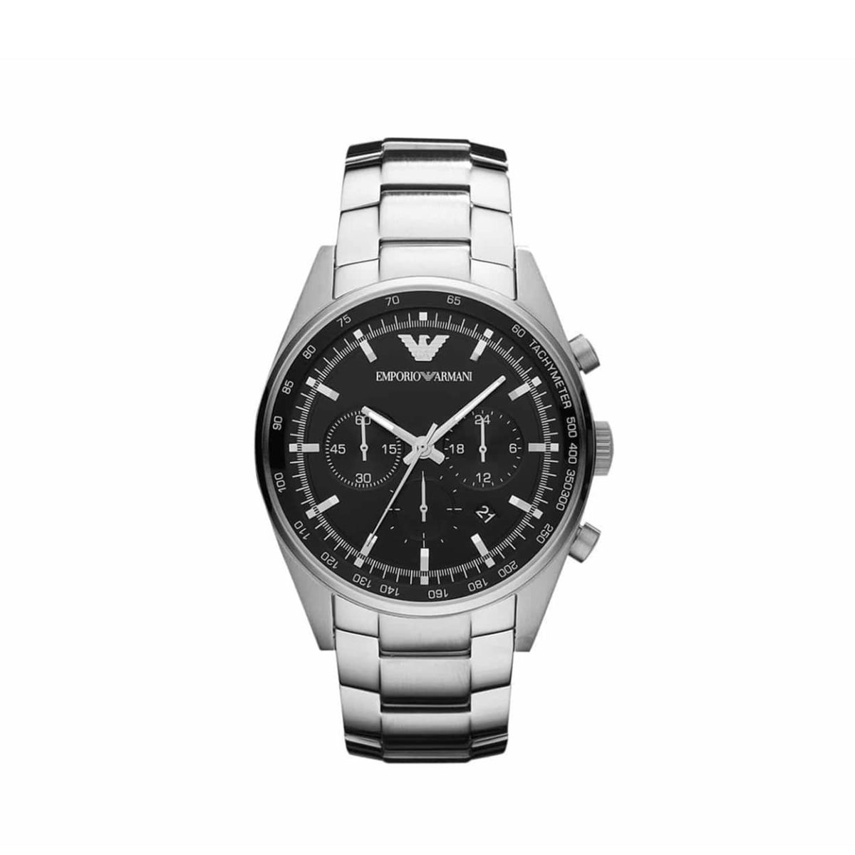 Emporio Armani Stainless Steel Chronograph Black Case Men's Watch - AR5980