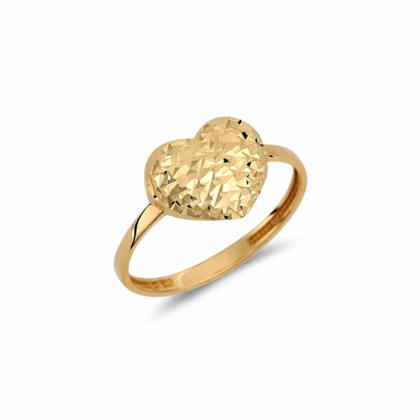Δαχτυλίδι-Καρδιά Σφυρήλατος Χρυσός 14K