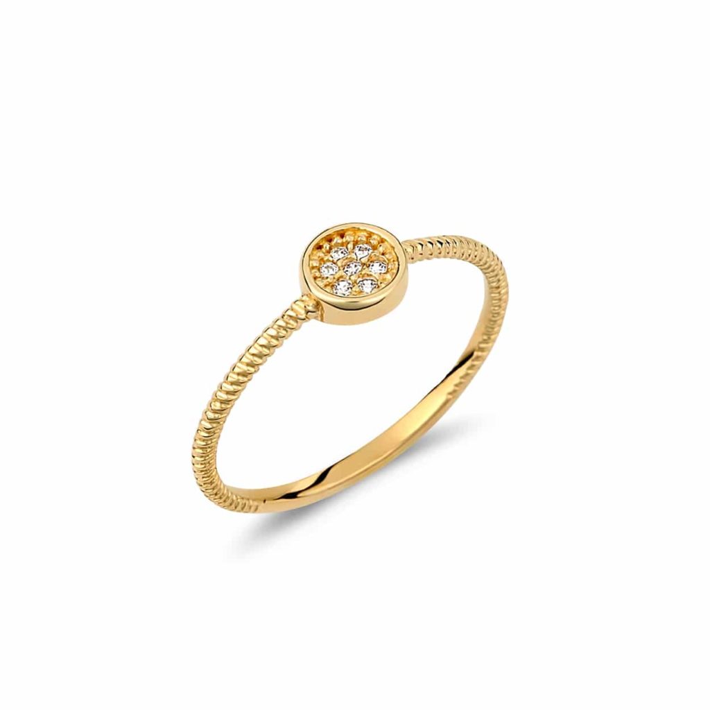 Δαχτυλίδι-Σφυρήλατος Χρυσός Με Ζιργκόν 14K