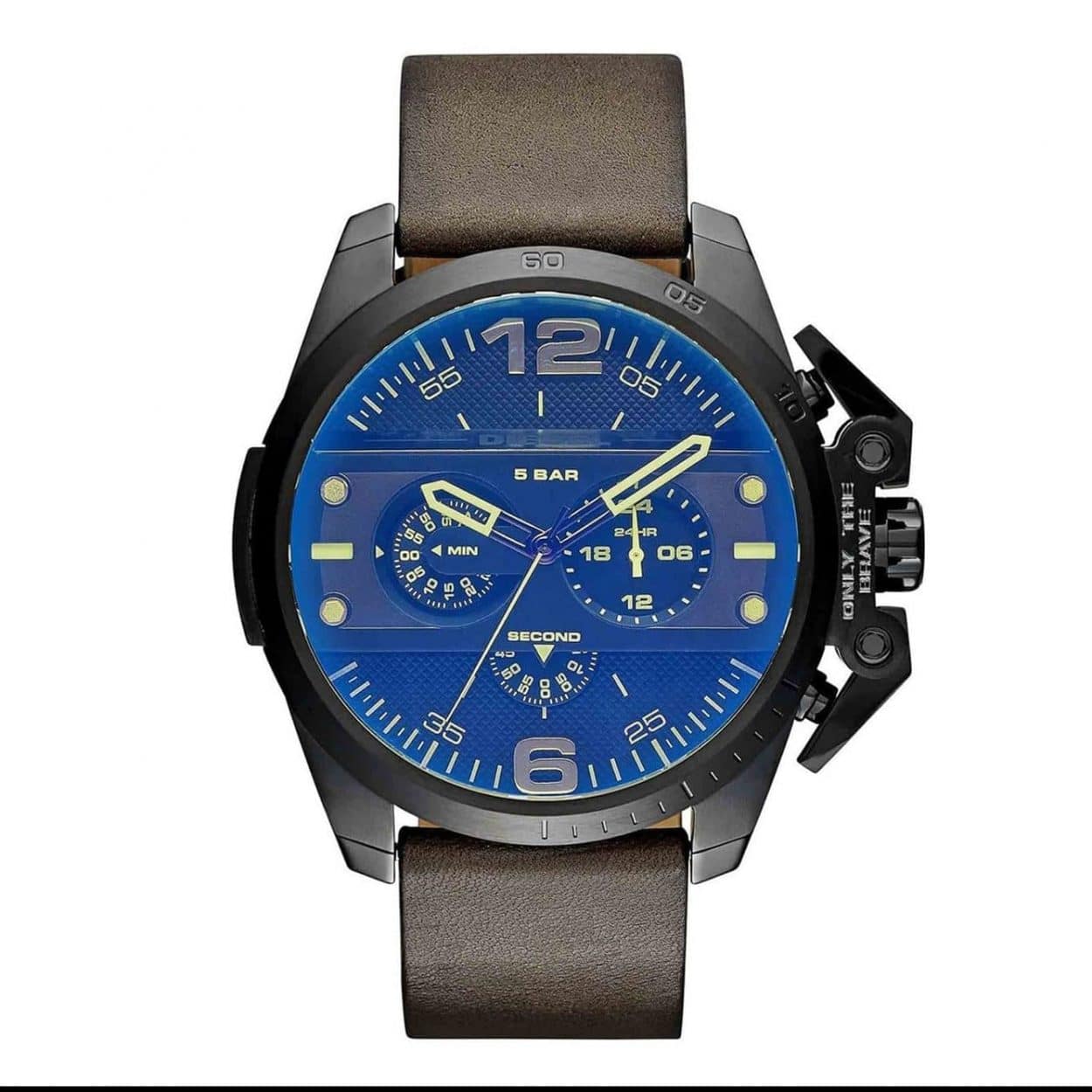 Diesel Ironside Chronograph Blue Dial Brown Leather Men's Watch - DZ4364 - Image 2