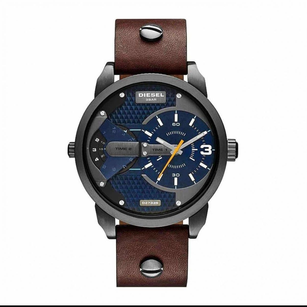 Diesel Mini Daddy Blue Textured Dial Quartz Men's Watch - DZ7339