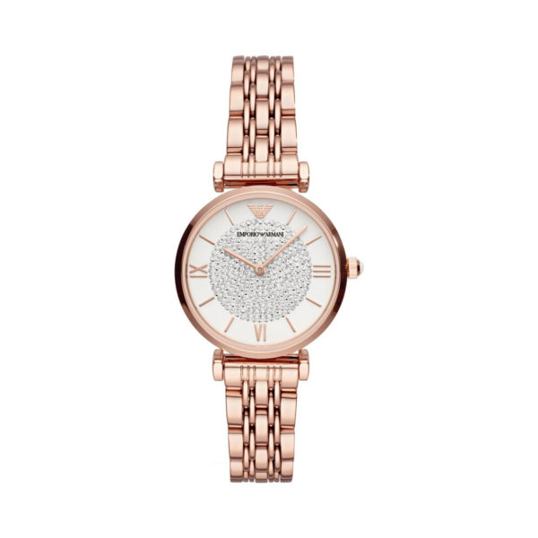 Emporio Armani Ladies Crystals Rose Gold Women's Watch AR11244