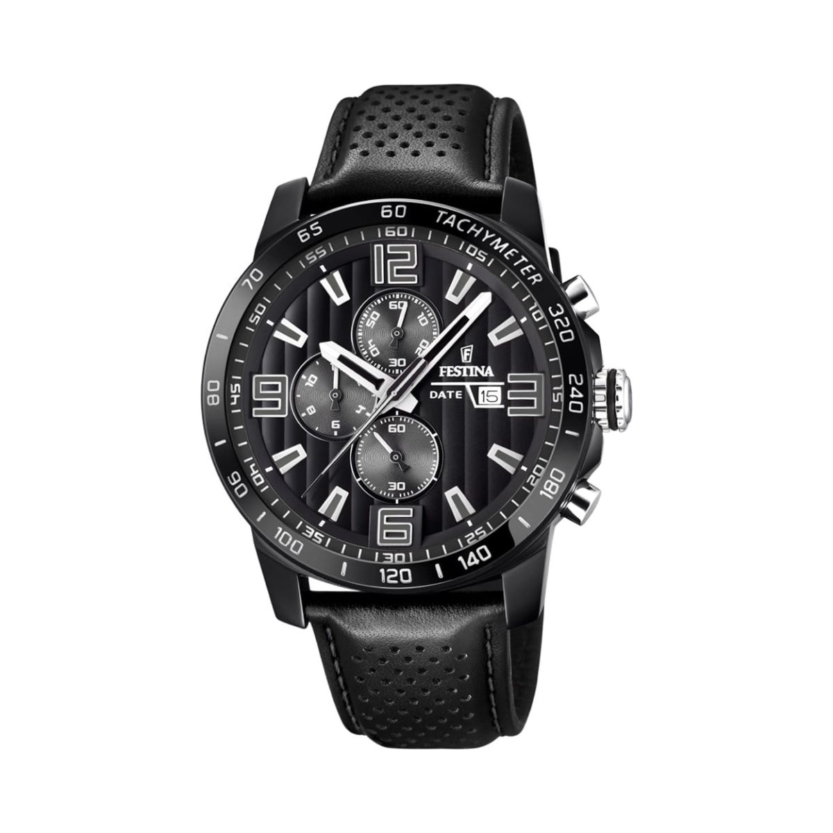 Festina Chronograph Black Leather Strap Men's Watch - F20339/6