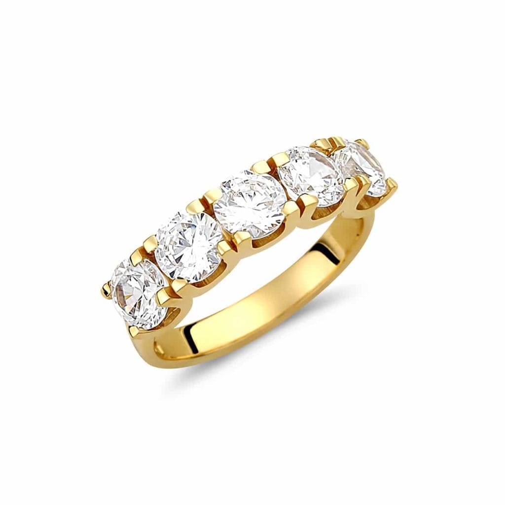 Μισόβερο Δαχτυλίδι Χρυσό Με Ζιργκόν 14K
