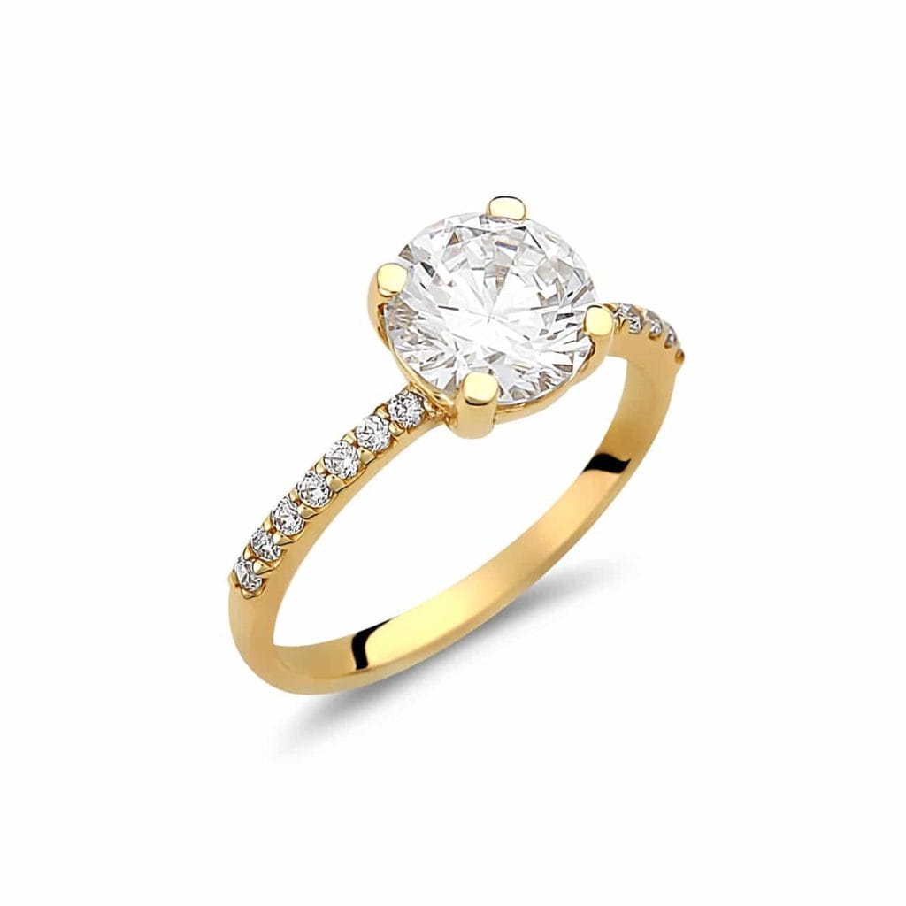 Μονόπετρο Δαχτυλίδι Χρυσό Με Ζιργκόν 14K