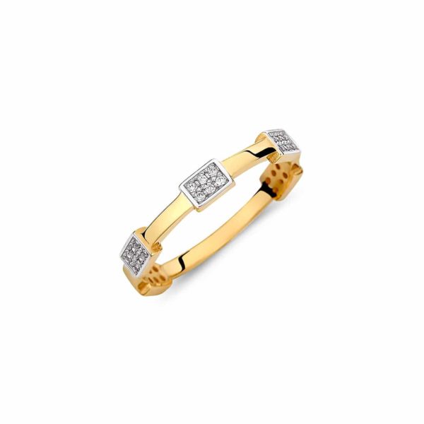 Μοντέρνο Δαχτυλίδι Χρυσό Με Ζιργκόν 14K
