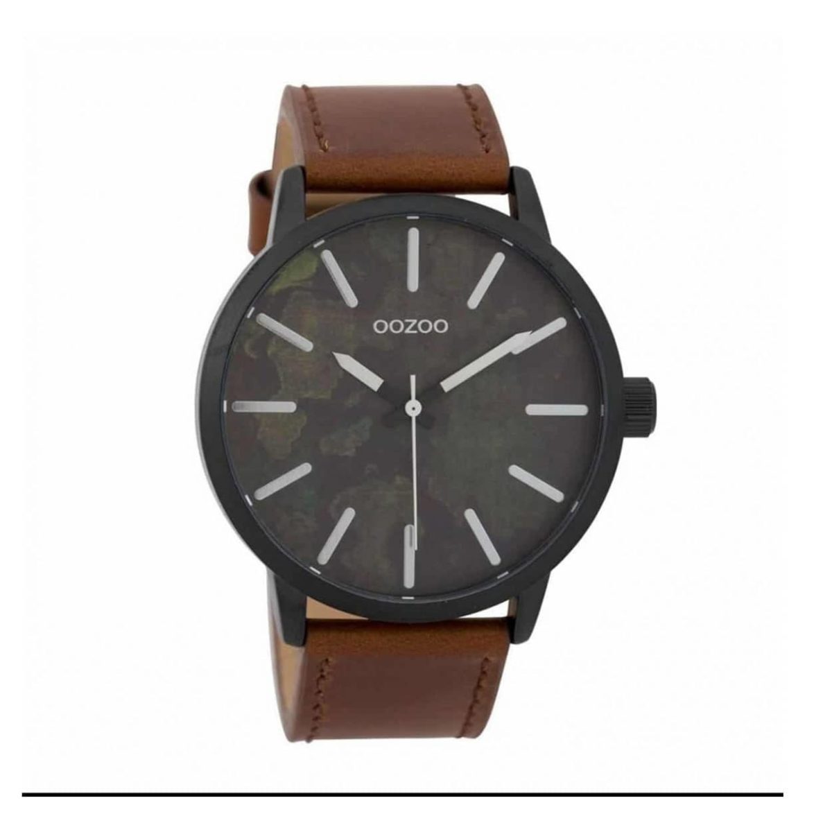 OOZOO Timepieces Black Και Brown Militaire Men's Watch - C9601