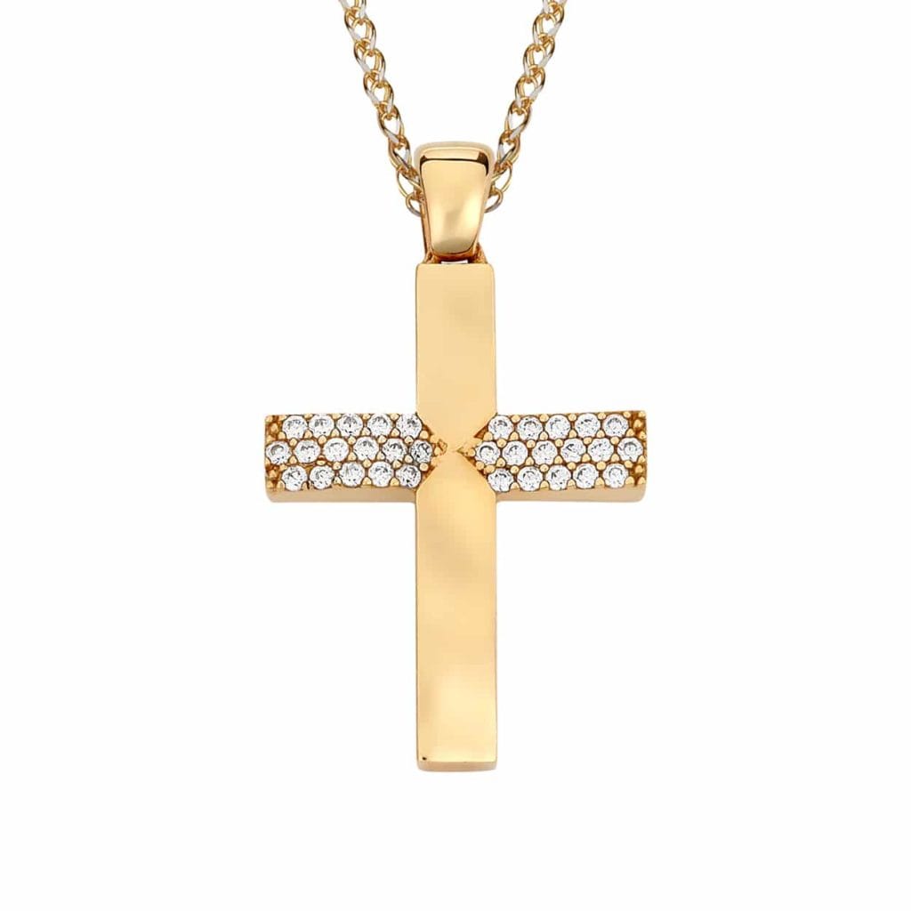 Σταυρός Χρυσός Με Ζιργκόν 14K