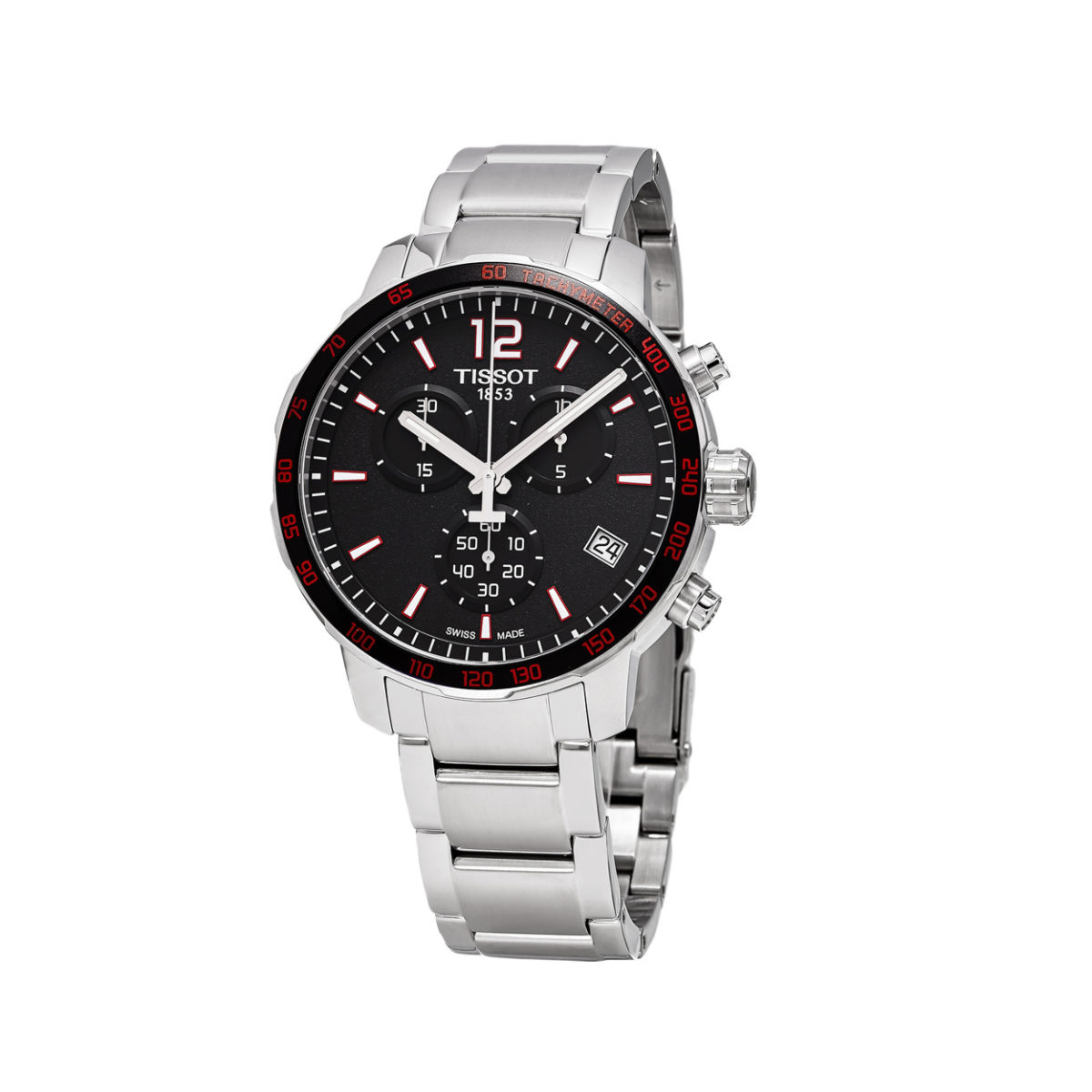 Tissot T-Sport Quickster Silver-Black-Red Chronograph Men's Watch - T095.417.11.057.00