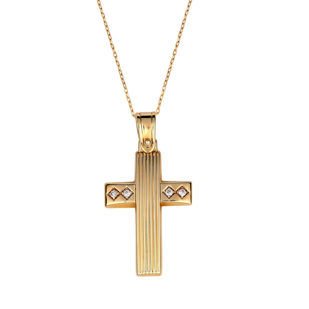 Σταυρός Χρυσός Με Ζιργκόν 14K
