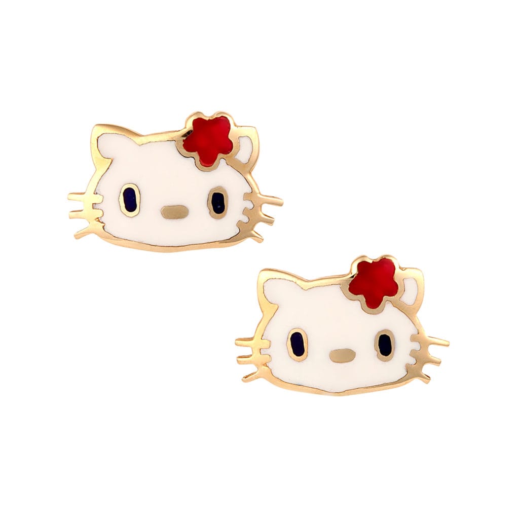 Σκουλαρίκι Hello Kitty Παιδικό Χρυσό Για Κορίτσι 14K