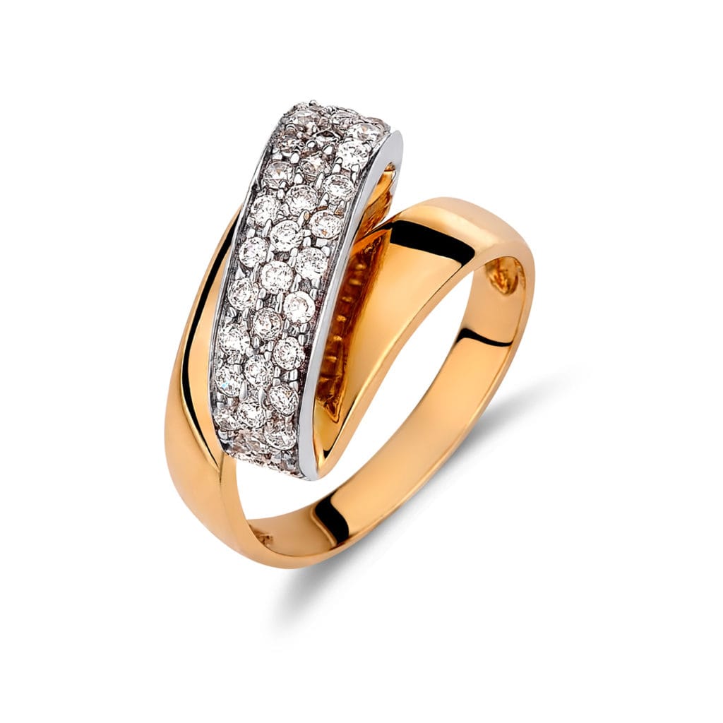 Δαχτυλίδι Χρυσό Και Λευκόχρυσο Με Ζιργκόν 14K