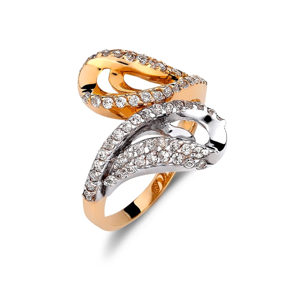 Δαχτυλίδι Χρυσό Και Λευκόχρυσο Με Ζιργκόν 14K