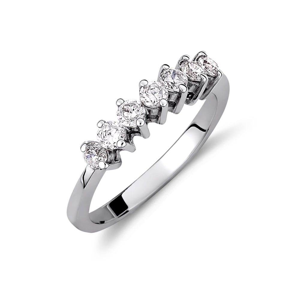 Δαχτυλίδι Σειρέ Λευκόχρυσο Με Ζιργκόν 14K