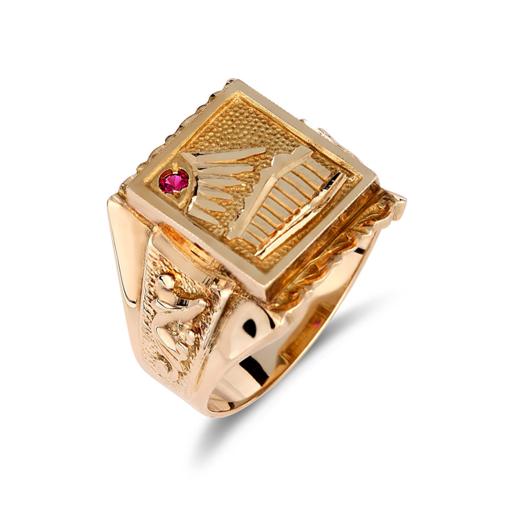 Δαχτυλίδι Παρθενώνας Χρυσό Με Ρουμπίνι 14K