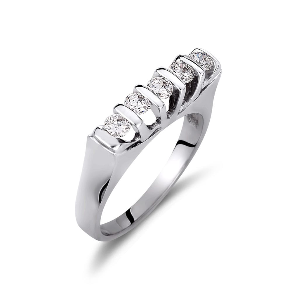 Δαχτυλίδι Σειρέ Λευκόχρυσο Με Ζιργκόν 14K