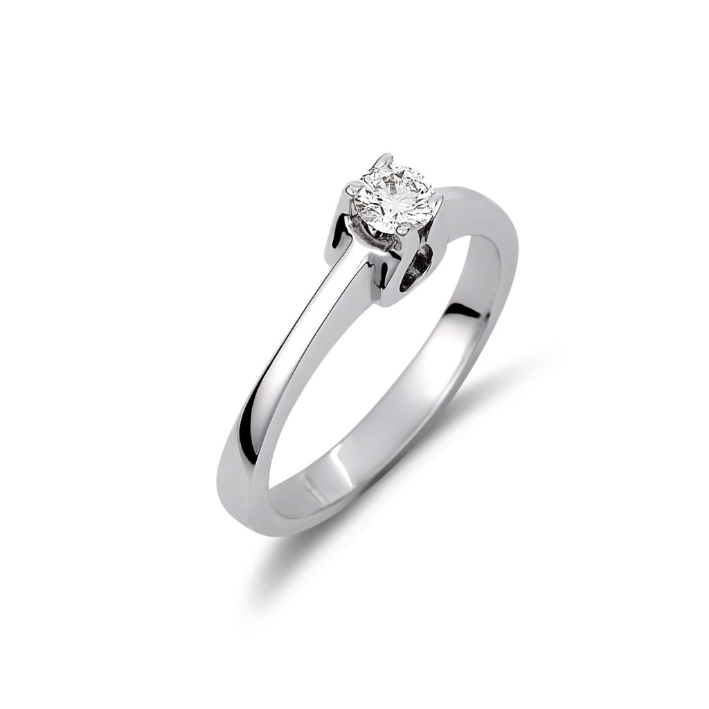 Δαχτυλίδι Μονόπετρο Λευκόχρυσο Με Διαμάντι 18K