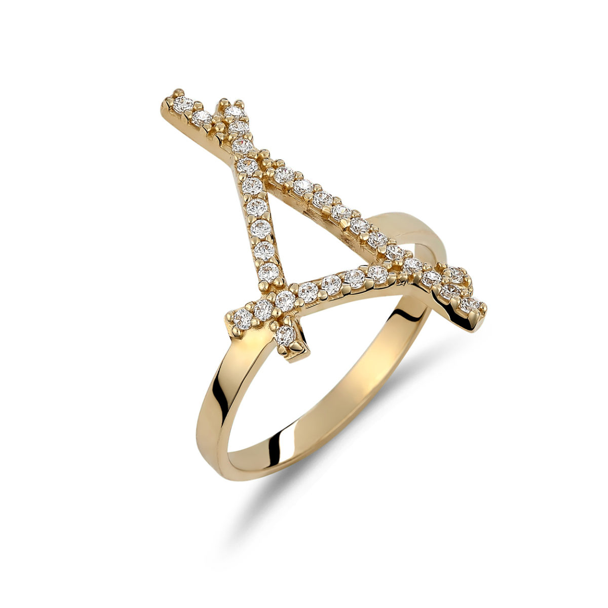 Δαχτυλίδι Μοντέρνο Χρυσό Με Ζιργκόν 14K