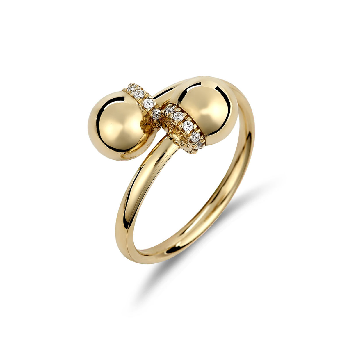 Δαχτυλίδι Μοντέρνο Ροζέτα Χρυσό Με Ζιργκόν 14K