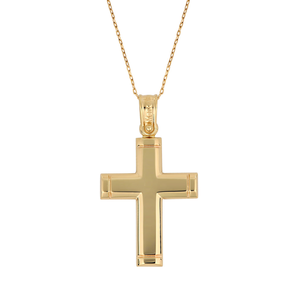 Σταυρός Σκαλιστός Χρυσός 14K