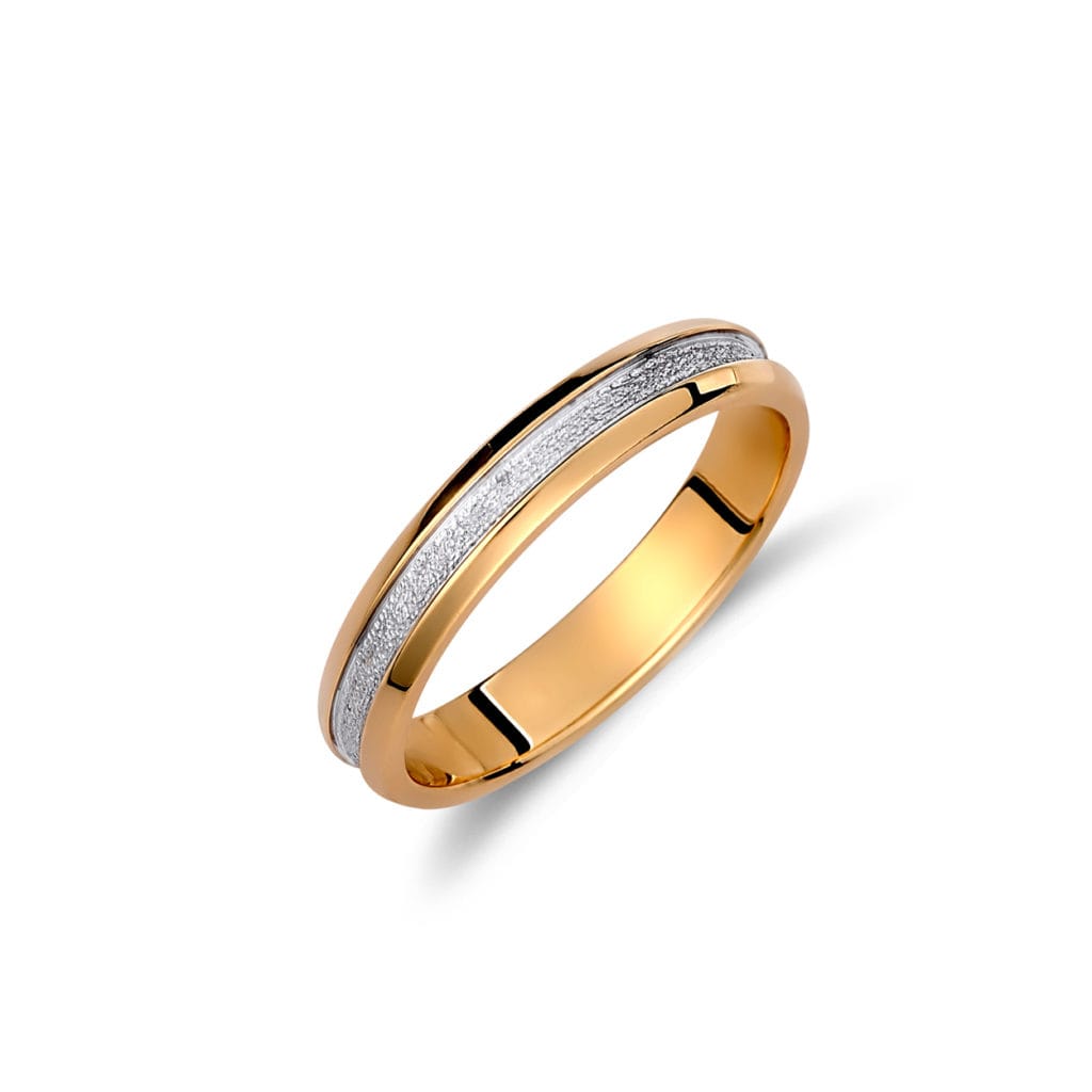 Βέρα Μοντέρνα Χρυσή Και Λευκόχρυση 14Κ