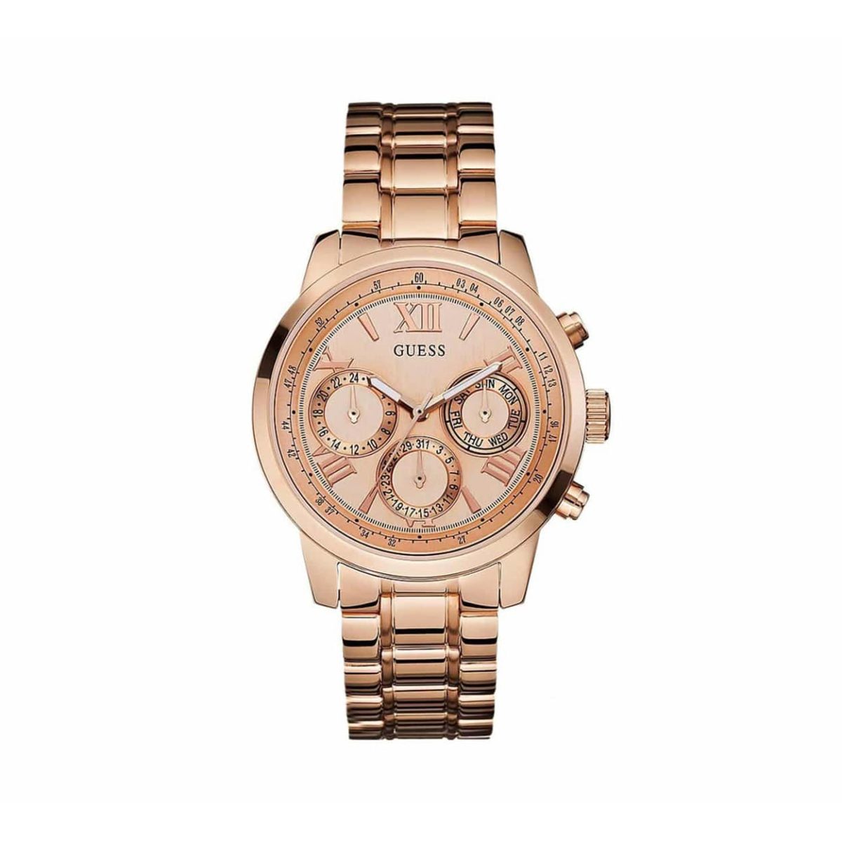 Guess Multi-function Rose Gold Stainless Steel Bracelet Women's Watch - W0330L2