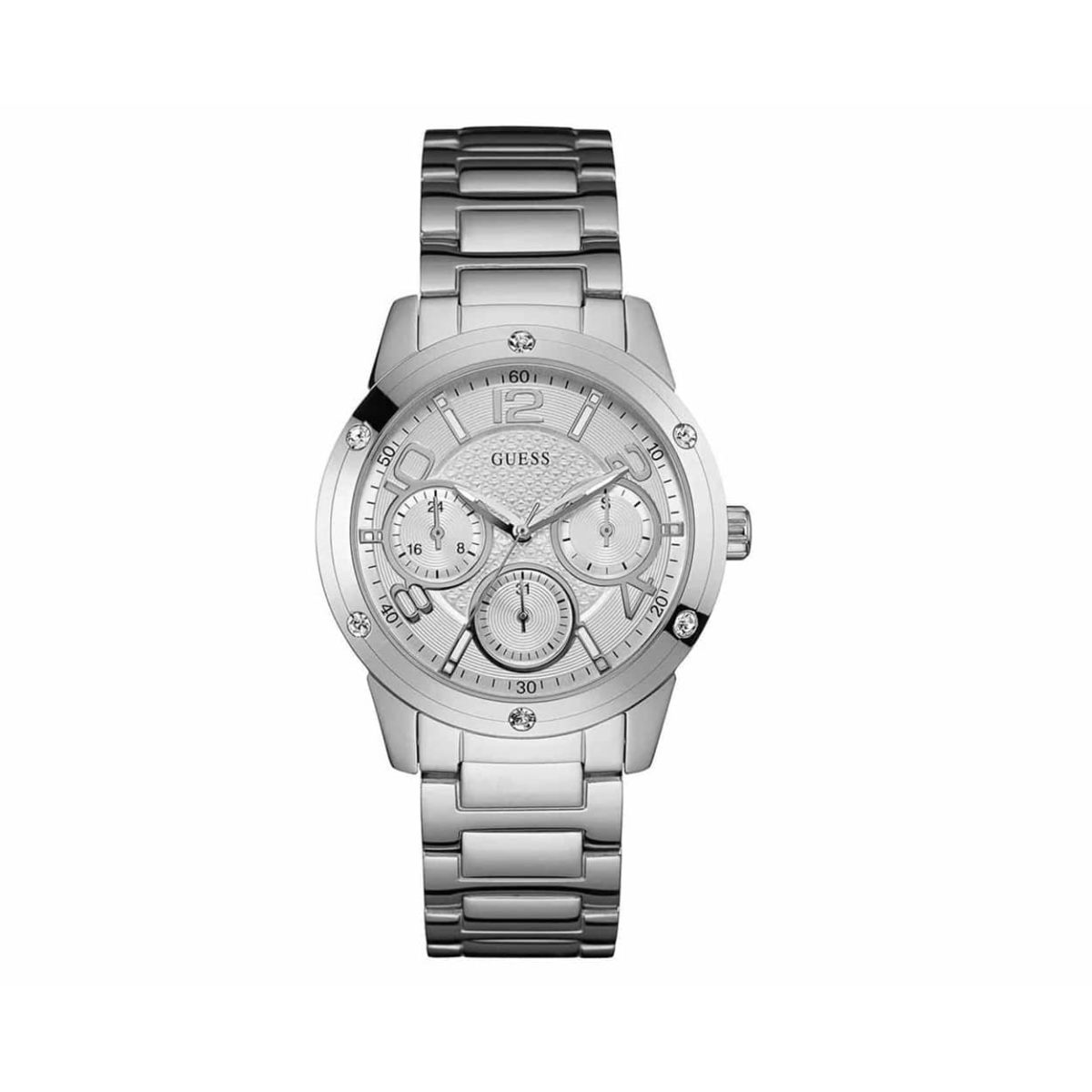 Guess Crystals Multi-function Stainless Steel Bracelet Women's Watch - W0778L1