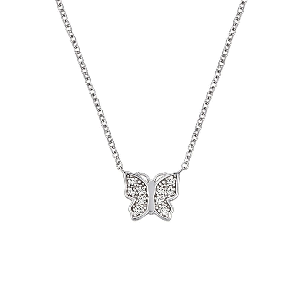 Κρεμαστό-Πεταλούδα Λευκόχρυσο Με Ζιργκόν 14Κ