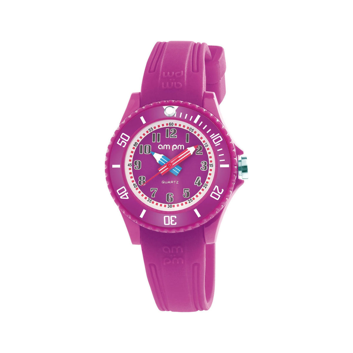 AM:PM Purple Rubber Strap Kids’ Watch PM192-K514