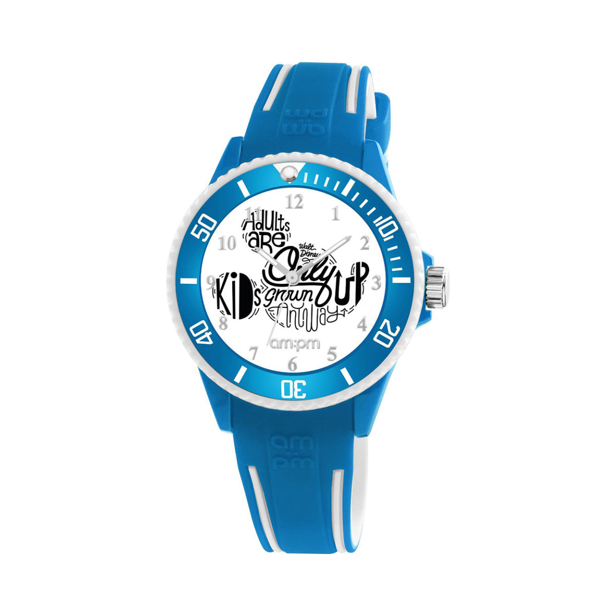 AM PM Disney Blue Rubber Strap Kids' Watch DP187 U614 Jewelor