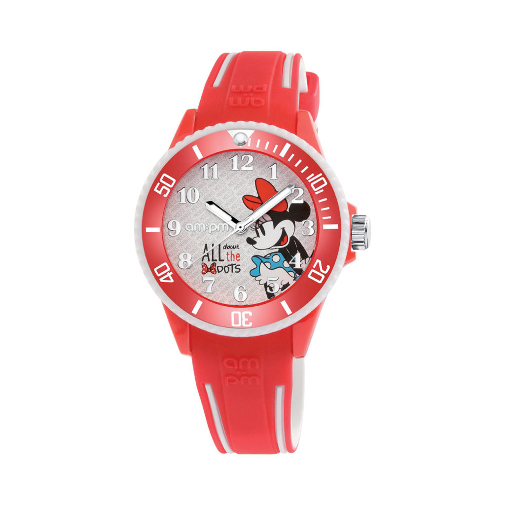 AM PM Disney Red Rubber Strap Kids' Watch DP187 U473 Jewelor