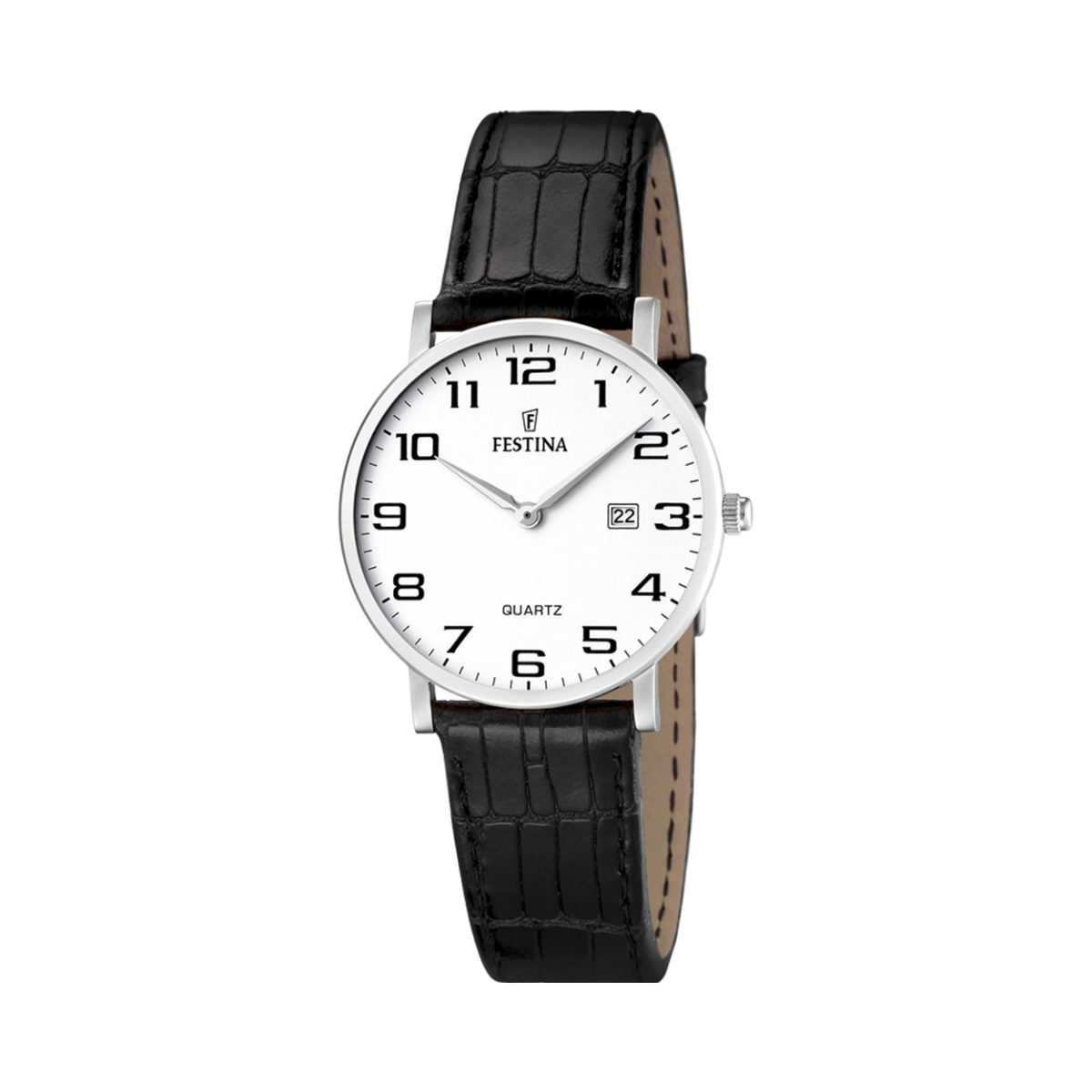 Festins Black Leather Strap Women's Watch F16477 1 Jewelor