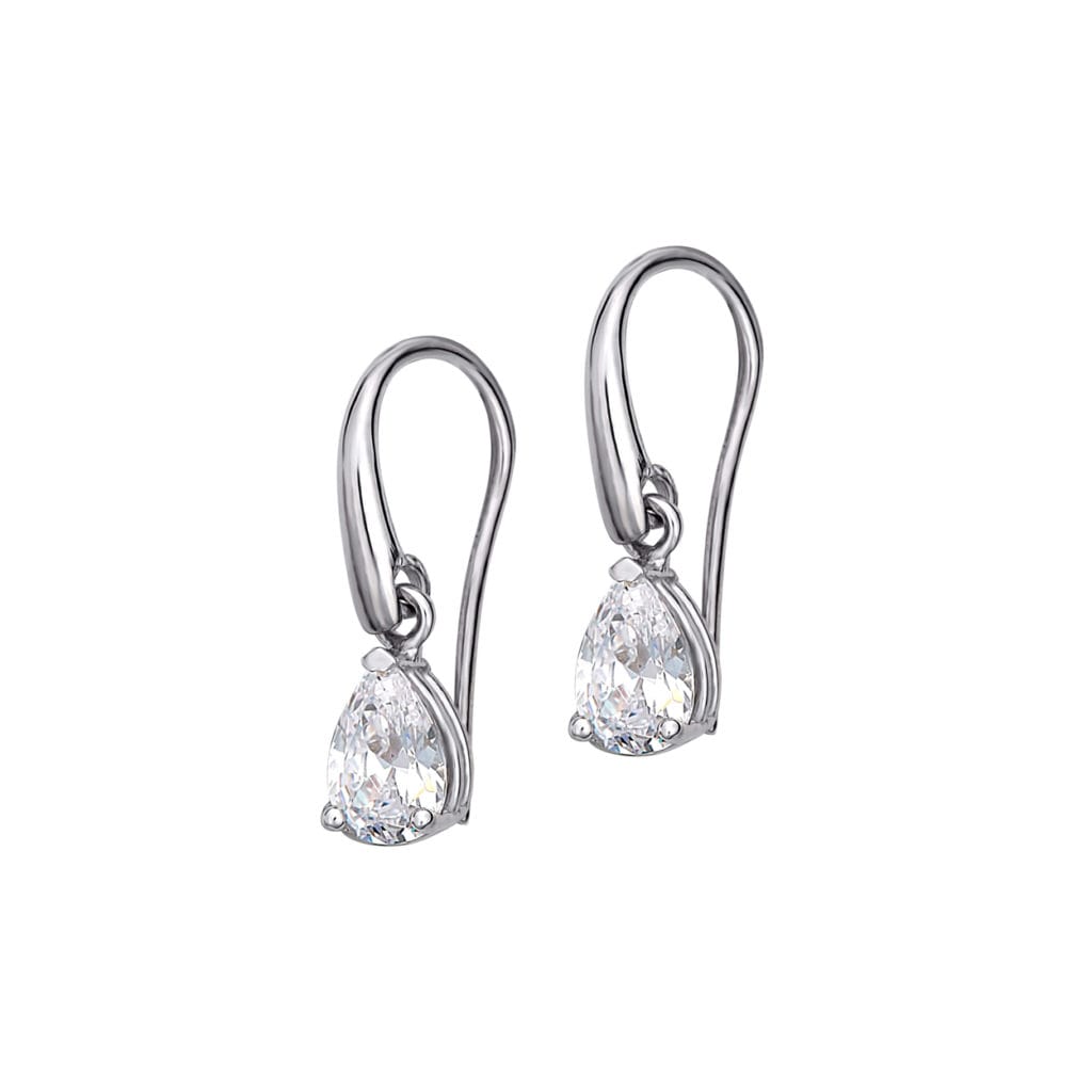 Σκουλαρίκια Λευκόχρυσα Με Ζιργκόν 14Κ 003671 Jewelor