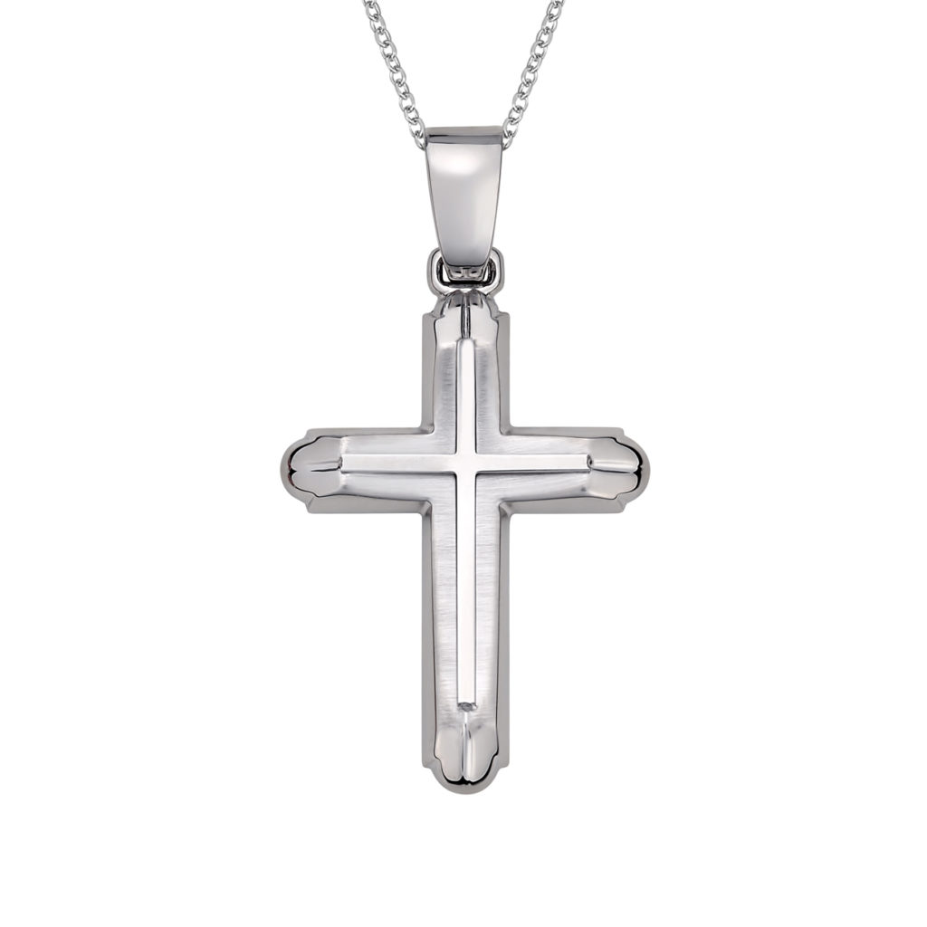 Σταυρός Πομπέ Ζαγρέ Λευκόχρυσος 14Κ 003725 Jewelor