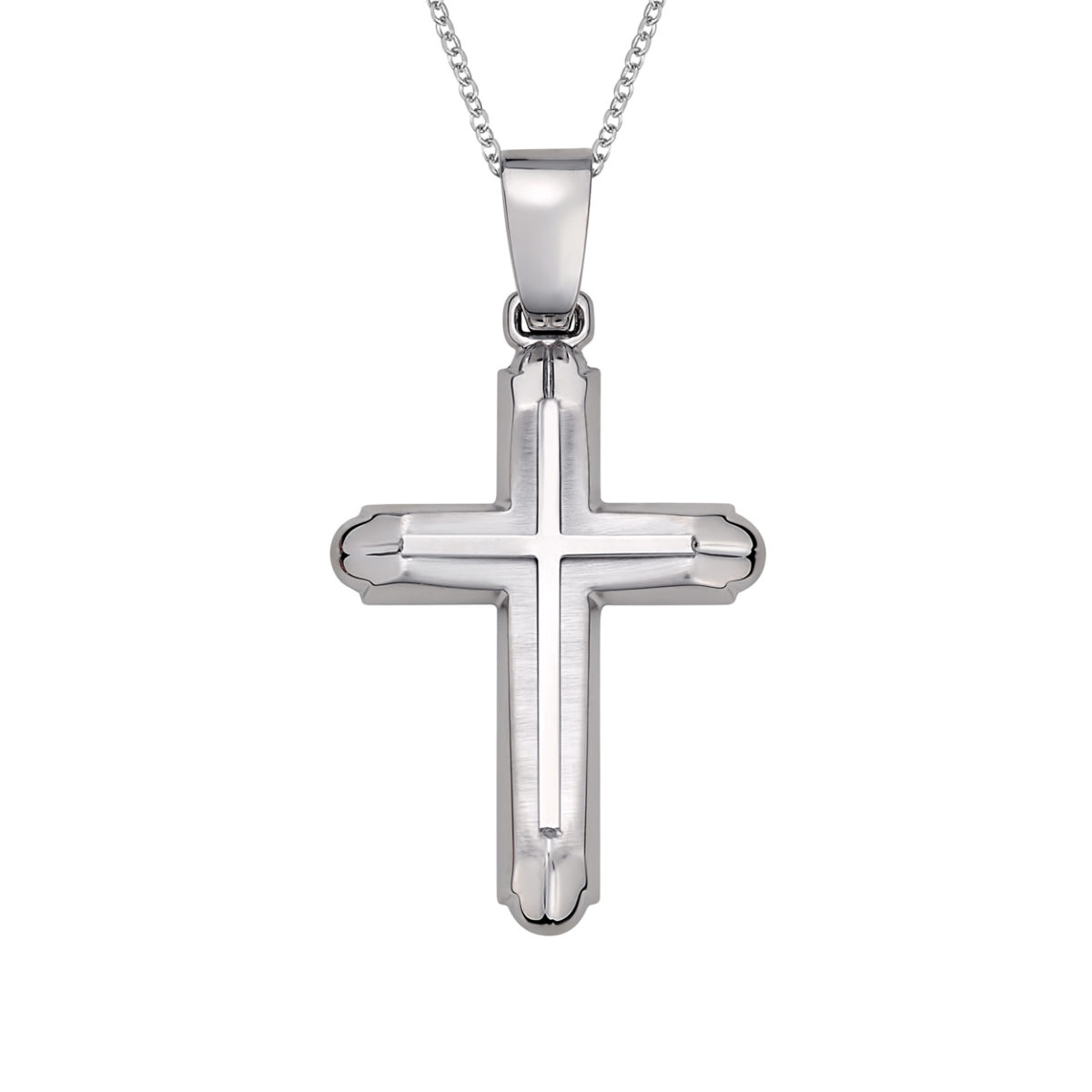 Σταυρός Πομπέ Ζαγρέ Λευκόχρυσος 14Κ 003725 Jewelor