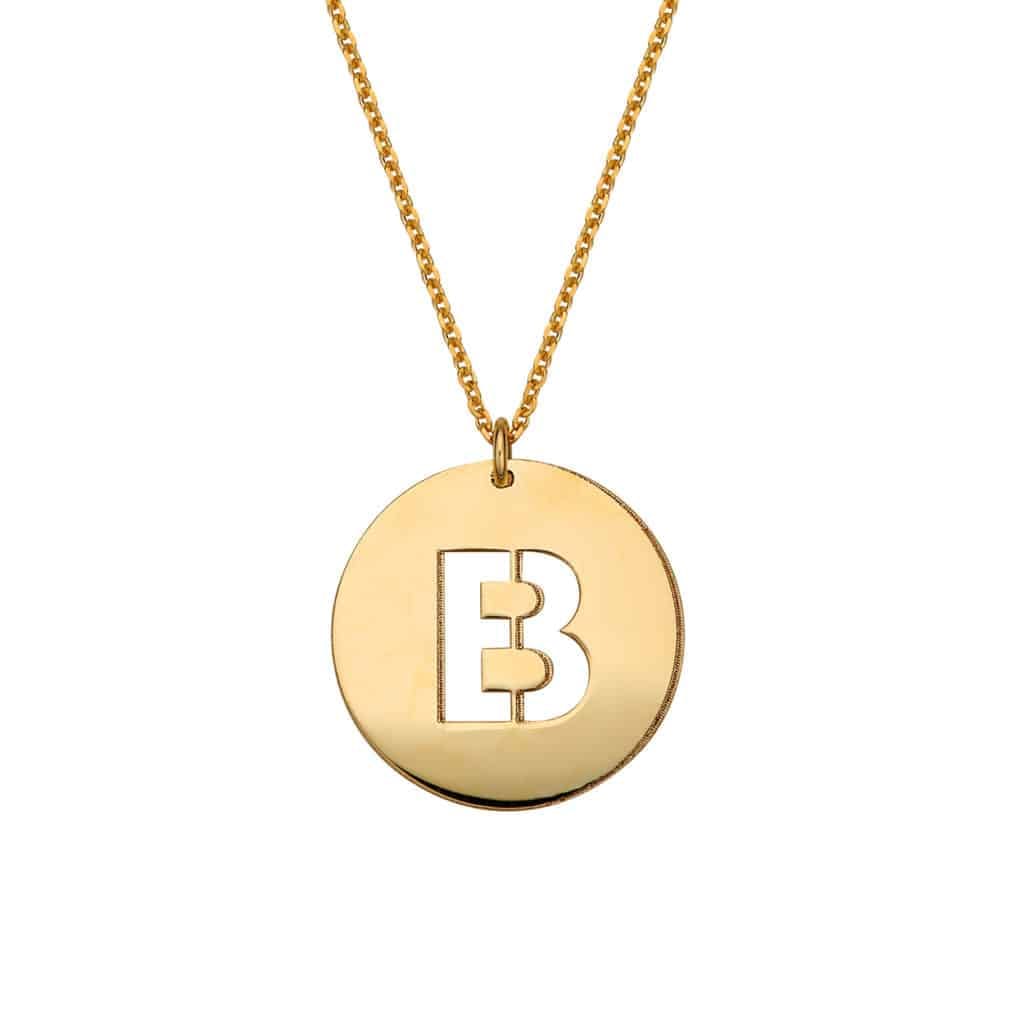 003734 Κρεμαστό Βήτα Χρυσό Διάτρητο 14Κ Jewelor