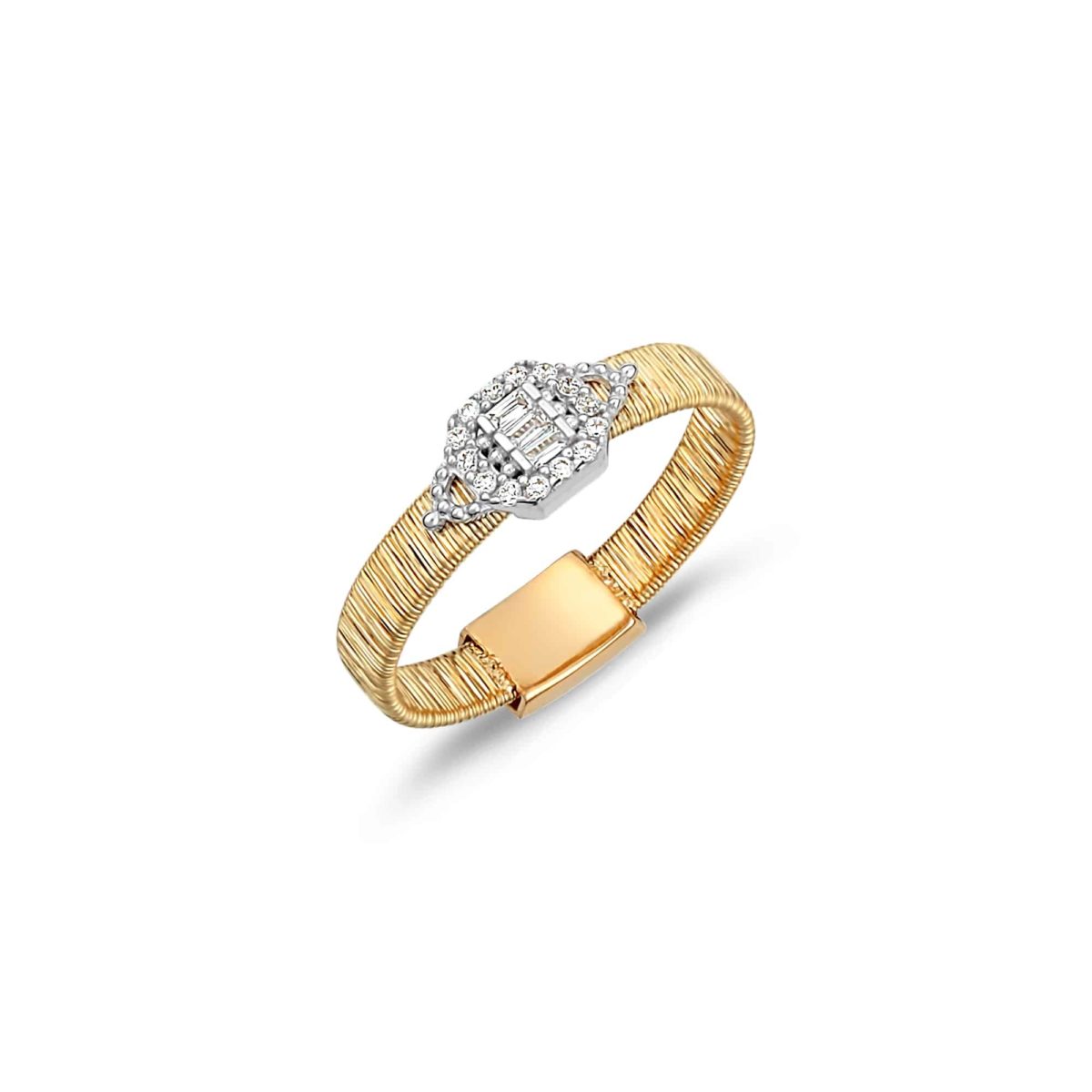 Δαχτυλίδι Μοντέρνο Ζαγρέ Χρυσό Με Ζιργκόν 14K 003849