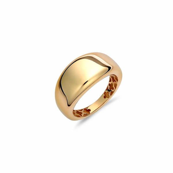 Δαχτυλίδι Χρυσό Μοντέρνο Πομπέ Φαρδύ Γυαλιστερό 14Κ 003895