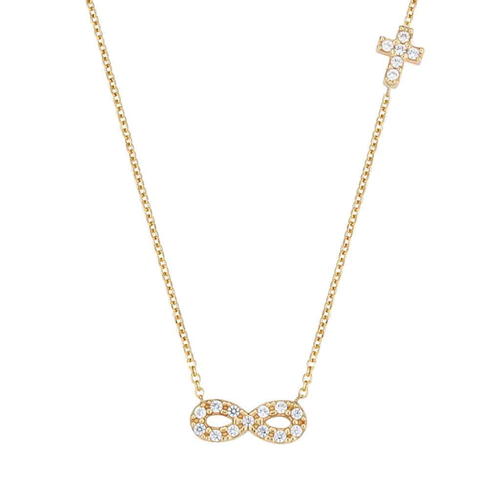 Κρεμαστό Απειρο Χρυσό Με Ζιργκόν K14 003875