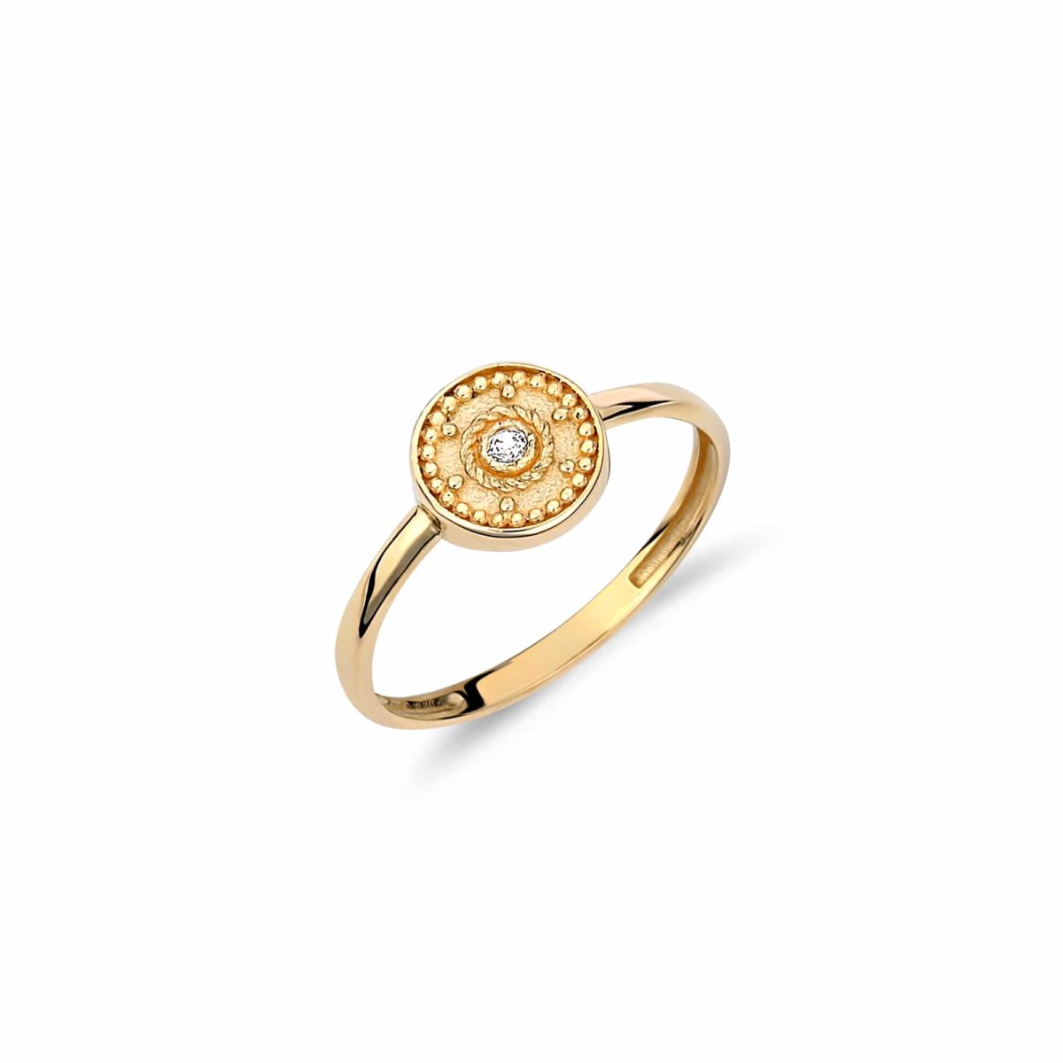 Δαχτυλίδι Στρόγγυλο Χρυσό Με Ζιργκόν 14Κ 003913