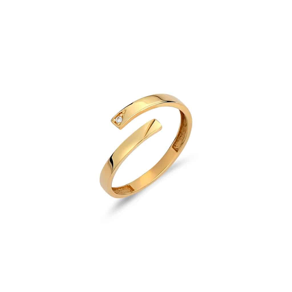 Δαχτυλίδι Μοντέρνο Χρυσό Με Ζιργκόν 14K 003979